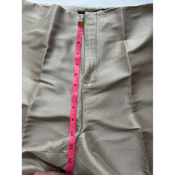 Linda Allard Ellen Tracy 100% Silk Pant Suit Champagne Gold Metallic 2pc Set 16 - Picture 16 of 16